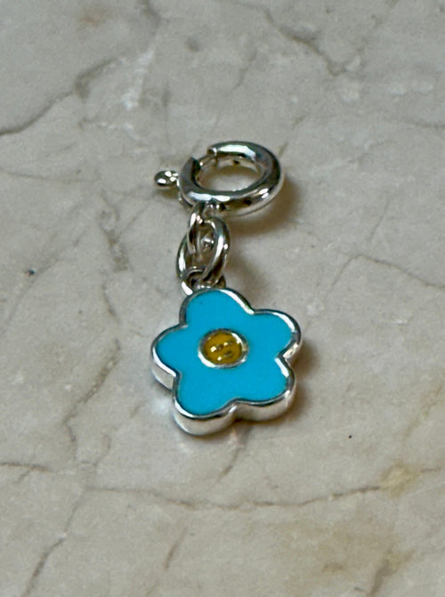 Sterling Silver Blue Flower Charm
