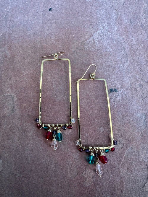 “The Golden Collection” Royality Handmade Gold Plated Multi Colored Beaded Earrings