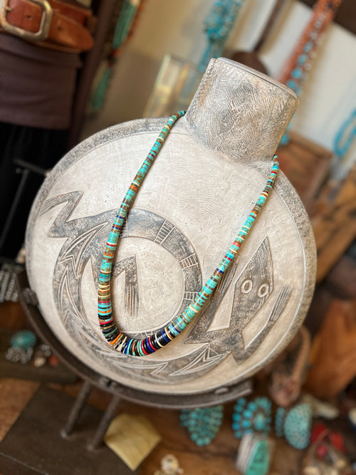 Ronald Chavez Handcrafted Multistone Heishi Beaded Santo Domingo Necklace, #2
