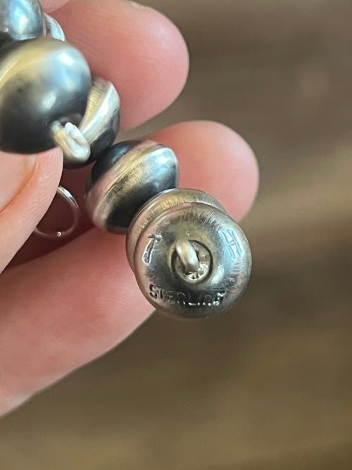 Tonisha Haley Handmade Navajo Pearl Naja Earrings, 11mm Beads