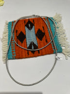 Handcrafted 3mm Pearl Sterling Silver Beaded Necklace 36”