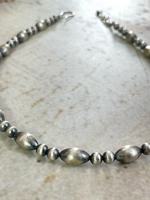 Handmade Sterling Silver Seed Bead Necklace