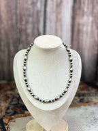 Handmade Sterling Silver Seed Bead Necklace
