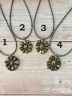 Handmade Sterling Silver Royston Ribbon Turquoise Beaded Necklace with Signed Nizhoni