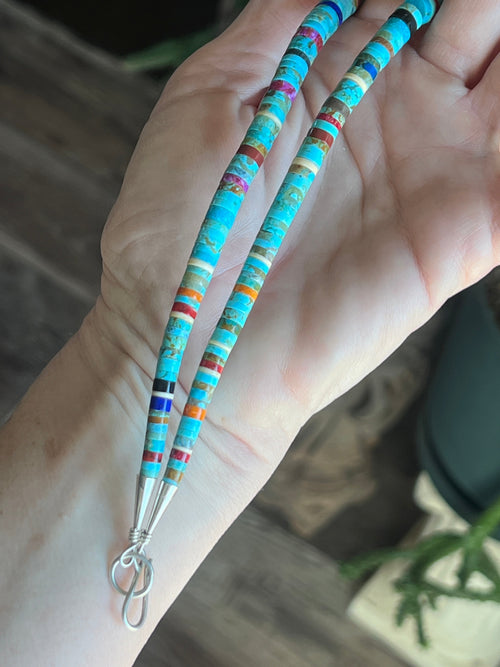 Ronald Chavez Handcrafted Multistone Graduated Heishi Bead Necklace, 24.5 inches