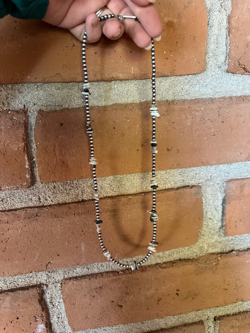 Handcrafted Pearl Sterling Silver & White Buffalo Beaded Necklaces