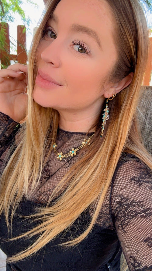 “The Golden Collection” Chandeleir Handmade Gold Plated Beaded Earrings