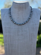 Handmade Sterling Silver Pearl Beaded 4-8mm Necklace 18"