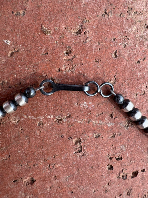 Handcrafted Sterling Silver & Gold Overlay 4-6mm Beaded Necklace
