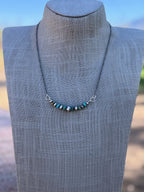 Handcrafted Sterling Silver & Turquoise 4-8mm Beaded Chain Necklace 18"