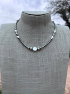 Handcrafted Freshwater Pearl & Sterling Silver Pearl 4-8mm Beaded Necklace 16"
