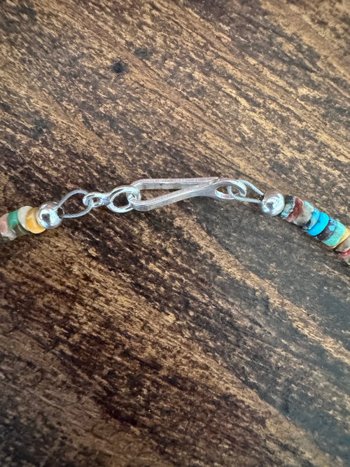 Handcrafted Sterling Silver, Spiny and Turquoise Beaded Necklace