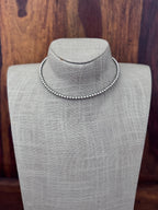 Handmade Silver Plated 4mm Beaded Necklace 14"