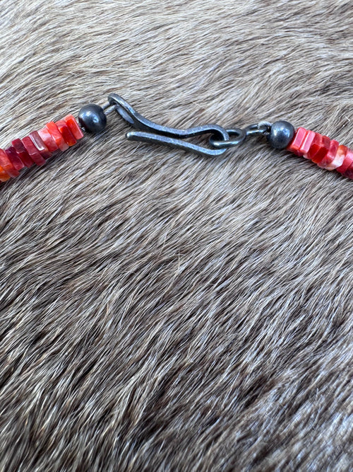 Handcrafted Turquoise & Spiny Oyster 16” Beaded Necklace