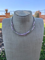 Handcrafted Light Purple Spiny & Sterling Silver 4mm Beaded Necklace