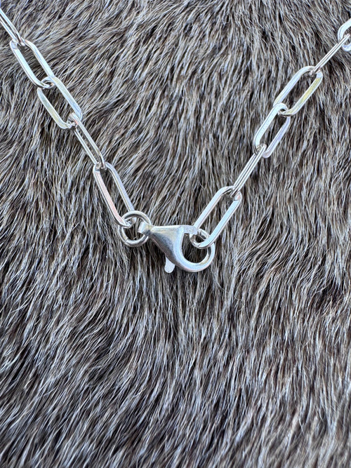 Handmade Sterling Silver Pearl & Black Onyx 4mm Beaded Necklace by Roaming Buffalo 17.5"