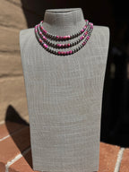 Handcrafted Pink Dream & Sterling Silver 6mmBeaded Necklace 14 inch