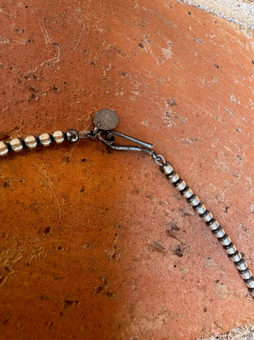 Handcrafted Sterling Silver Pearl Beaded 3-8mm Necklace