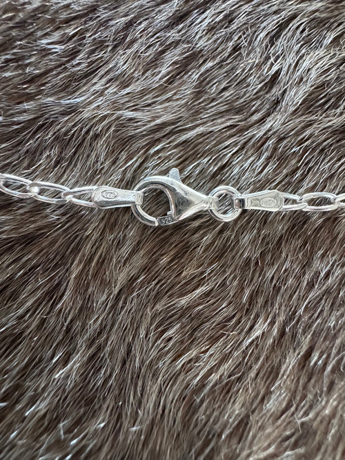 Handmade Sterling Silver Red Opal & Pearl Beaded Chain Necklace 20.75" by Roaming Buffalo