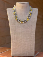 Handcrafted Sterling Silver and Palomino Turquoise Beaded 5-6mm Necklace 20"