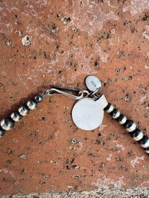 Handcrafted Sterling Silver 3-6mm Beaded Lariat Necklace 20", Lariat 5"