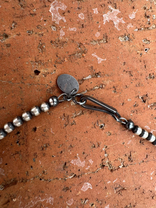 Handcrafted Multi Stone & Sterling Silver 3-6mm Beaded Necklace 22"