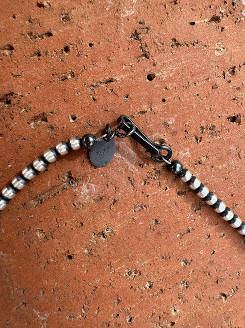 Handcrafted Multi Stone & Sterling Silver 3-6mm Beaded Necklace