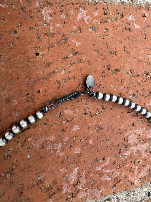 Handcrafted Multi Stone & Sterling Silver 4-6mm Beaded Necklace 30"