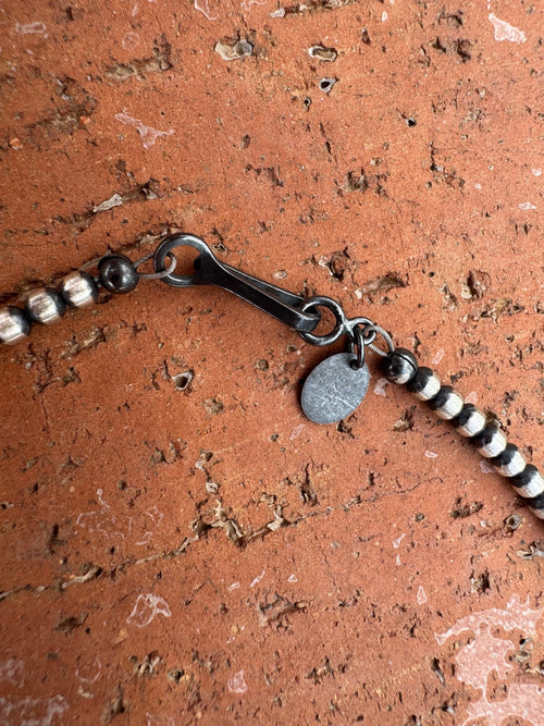 Handcrafted Multi Stone & Sterling Silver 3-6mm Beaded Necklace 18"