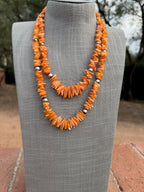 Handcrafted Spiny & Sterling Silver 5-8mm Beaded Necklace