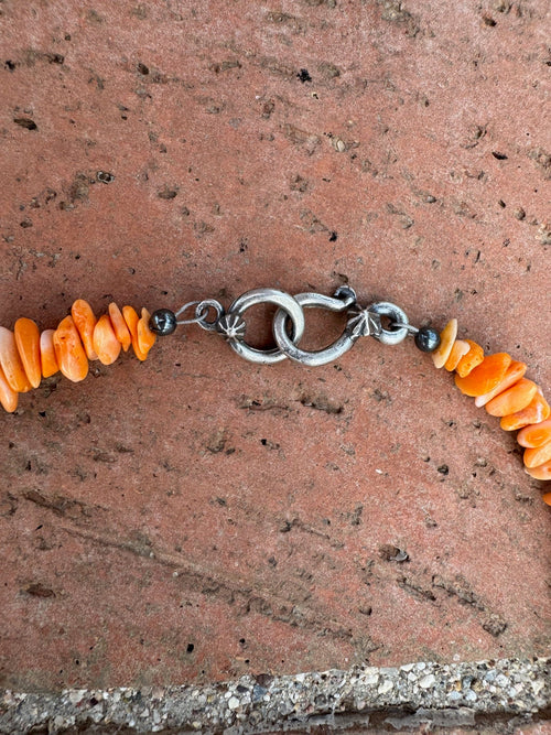 Handcrafted Spiny & Sterling Silver 5-8mm Beaded Necklace