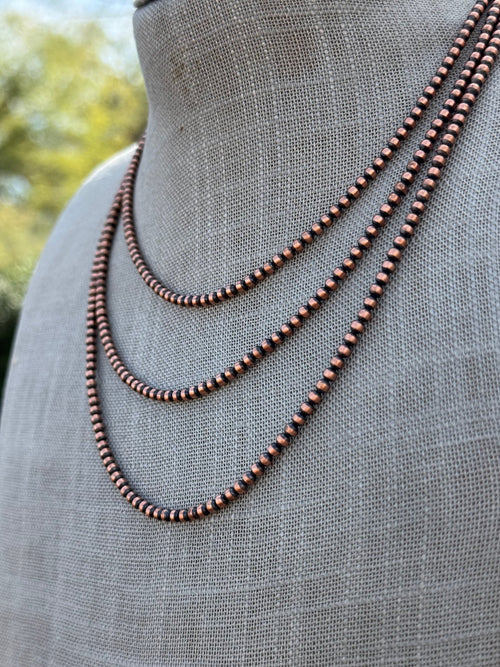 Handcrafted Copper 3mm Beaded Necklace