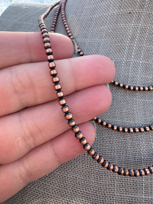 Handcrafted Copper 3mm Beaded Necklace