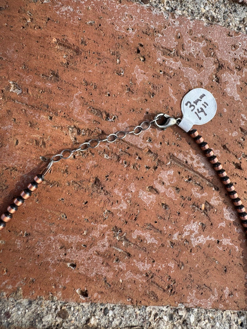 Handcrafted Copper 3mm Beaded Necklace