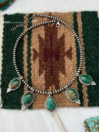 Handmade Sterling Silver Hardy Pit Beaded Necklace with Signed Nizhoni