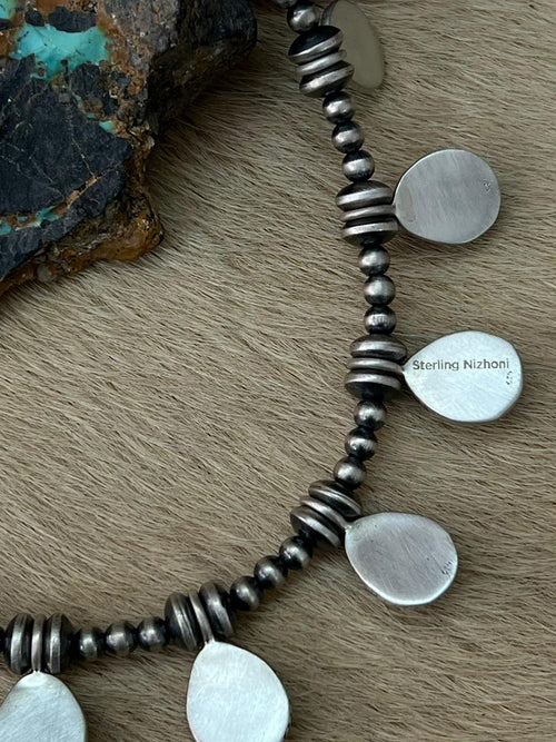 Handmade Sterling Silver Cotton Candy Beaded Necklace "Signed Nizhoni"