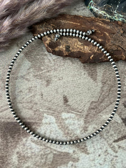 Handmade Sterling Silver Beaded Necklace