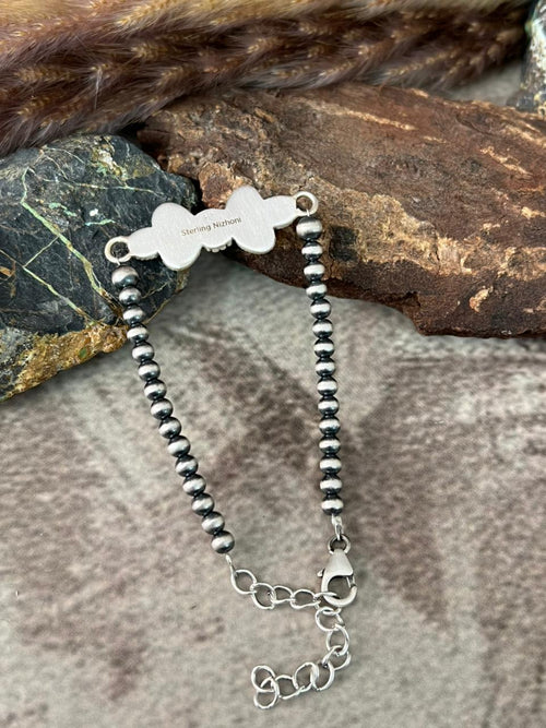 Handmade Sterling Silver Cotton Candy Beaded Bracelet "Signed Nizhoni"