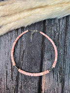 Handmade Sterling Silver Queen Pink Conch Collection: Beaded Necklace Signed Nizhoni (2)