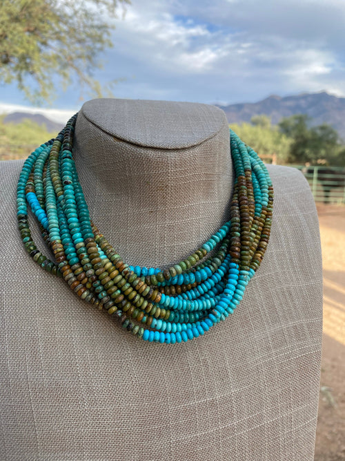 Handcrafted Natural Royston & Kingman Turquoise beaded Necklace