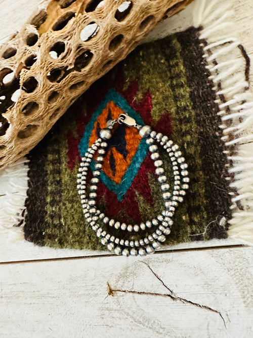 Handcrafted Sterling Silver Pearl Triple-Strand Beaded Bracelet