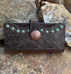 Vintage Rose Leather Wallet