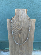 Handcrafted Pink Conch & Sterling Silver Beaded Necklace 18”