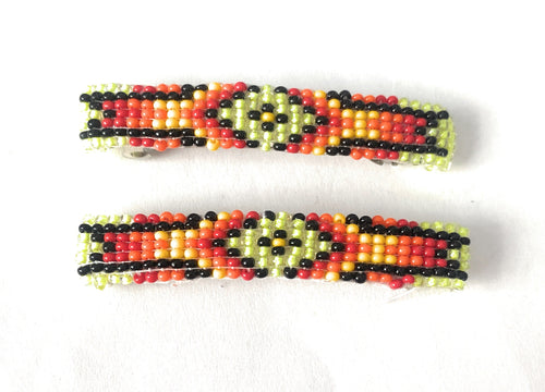 Handcrafted Handmade Beaded Barrette Set