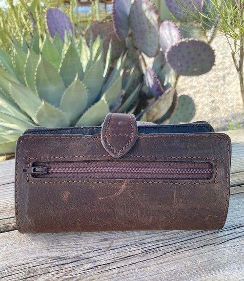 Vintage Rose Leather Wallet