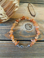 Handcrafted Carnelian & Sterling Silver Beaded Bracelet