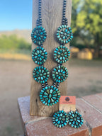 Handcrafted Ella Peters Royston Turquoise Statement Necklace Set