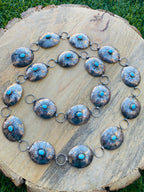 Handcrafted Vintage Turquoise & Sterling Silver Concho Belt