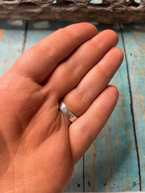 Old Pawn Navajo Sterling Silver & Charorite Ring Size 8