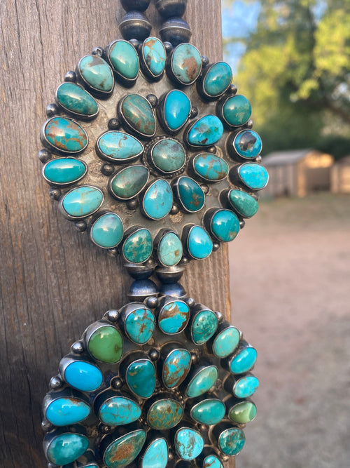 Handcrafted Ella Peters Royston Turquoise Statement Necklace Set